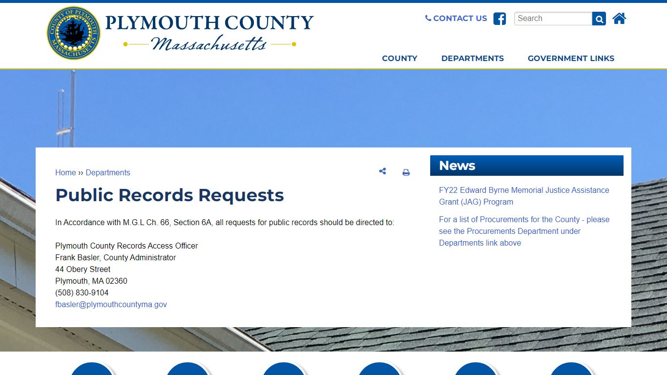 Public Records Requests | Plymouth County, MA